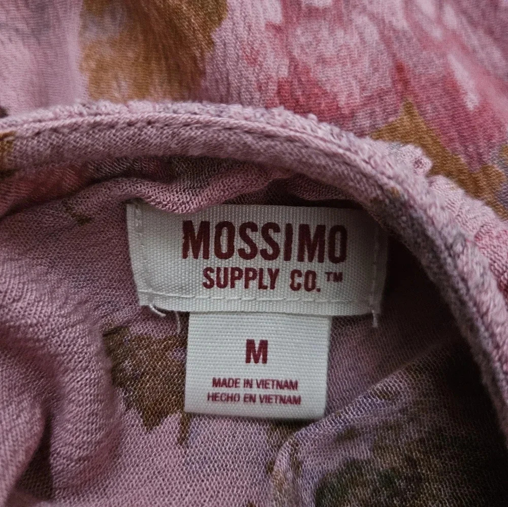 Mossimo Supply Co Floral Ruffle V Neck Tie Back Romper Pink Multi M - Picture 7 of 9